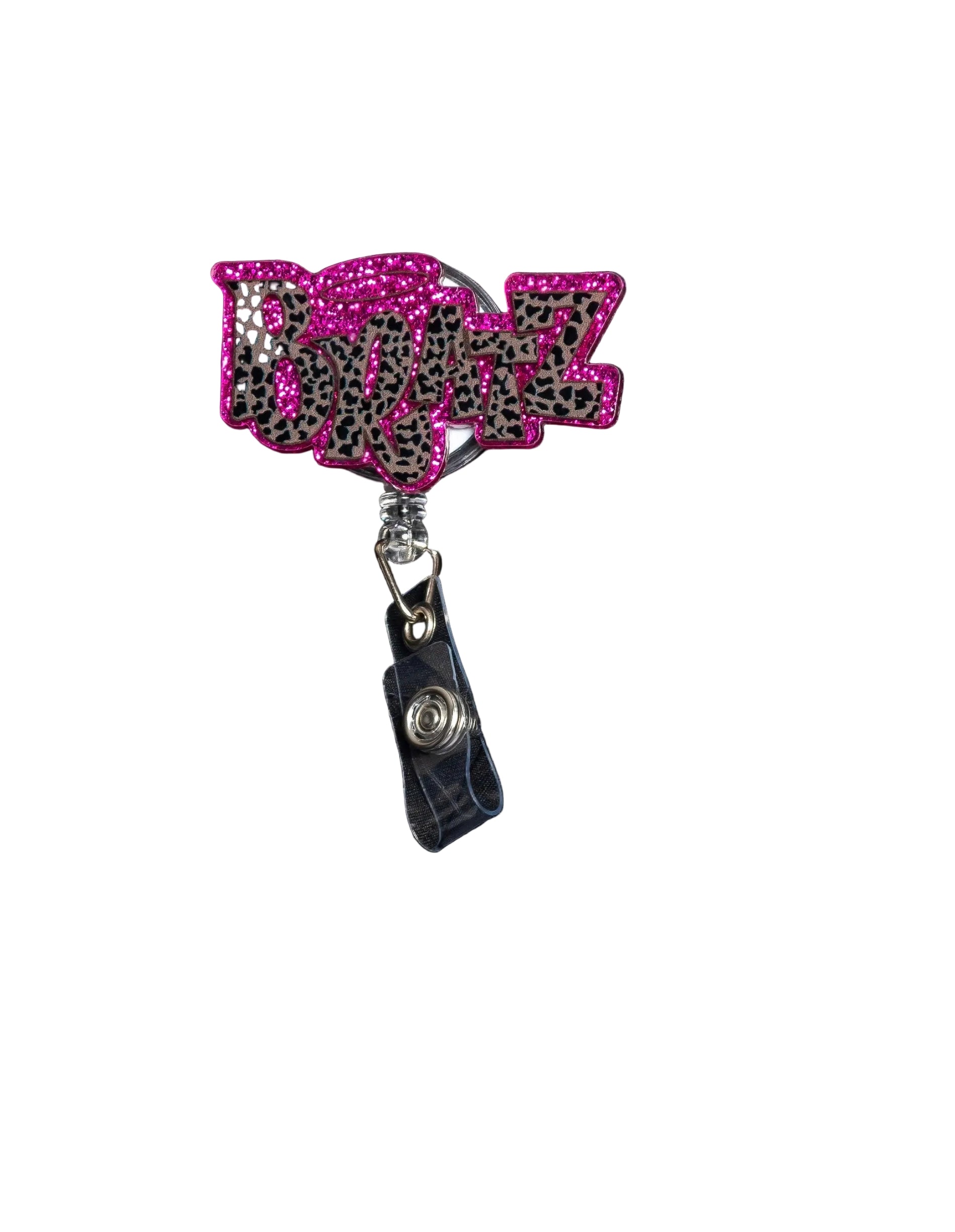 PINK LEOPARD BADGE REEL